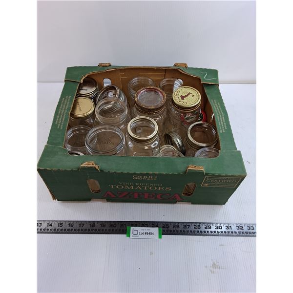 Box of Assorted Canning Jars & Lids - Pickup Only
