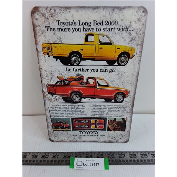 Vintage Look Toyota Metal Wall Art - 8" x 12"