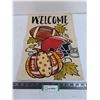 Image 1 : Double-Sided Football Themed "Welcome" Wall Tapestry - 13" x 18.5"