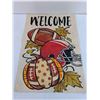 Image 2 : Double-Sided Football Themed "Welcome" Wall Tapestry - 13" x 18.5"
