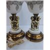 Image 2 : Pair of Vintage Brass/Porcelain Table Lamps - Tested - No Shades - Pickup Only