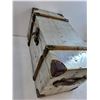 Image 4 : Wooden Storage Chest - Latch Broken - 20x10x11", Vintage Light Fixture - Pickup Only