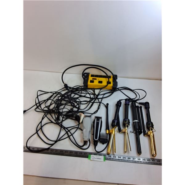 Hair Salon Tools Lot (Trimmers, Curling Irons, Power Bar) - All Untested