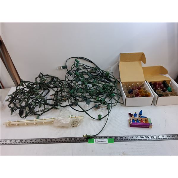 Lot Of (43) Christmas Light Bulbs, (8) Sparkle Bulbs, (2) Light Ropes As-Is