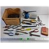 Image 1 : Nails, Oil Can, Wire Cutters, Tin Shears, Wrenches, Nail Puller and Screwdriver