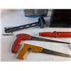 Image 2 : (2) Hole Saw, Nail Puller, (2) Mallet with Tent Peg Remover, Trailer Wiring Kit, Paint Tray and Misc