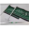 Image 1 : (2) Saskatchewan Rough Rider Flags 100th Anniversary For Vehicles