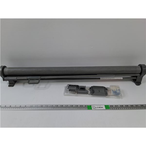 Retractable Grey Pet/Child Gate with Mounts and Hardware- Works AS IS