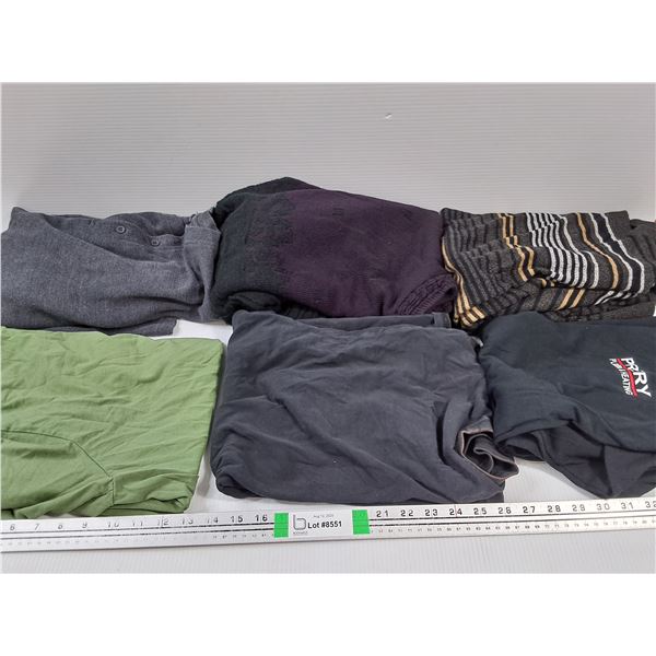 (4) Long Sleeve Sweaters/Shirts Size M-L, (2) Short Sleeve Shirts Size M