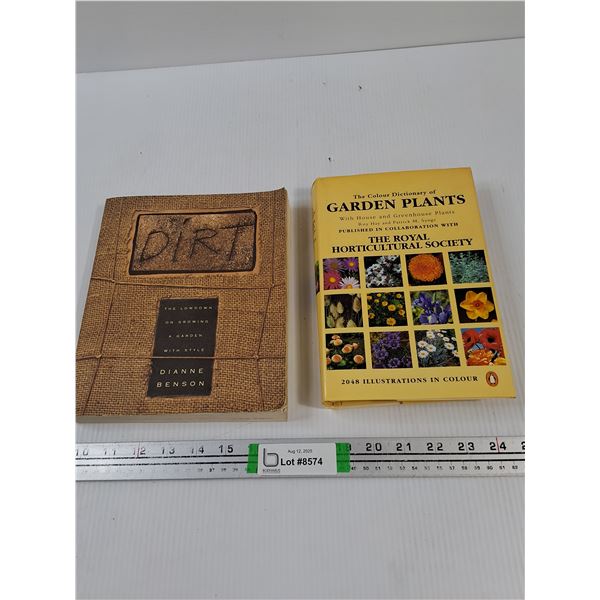 (2) Gardening Books - Dirt Growing a Garden with Style, Color Dictionary of House Plants