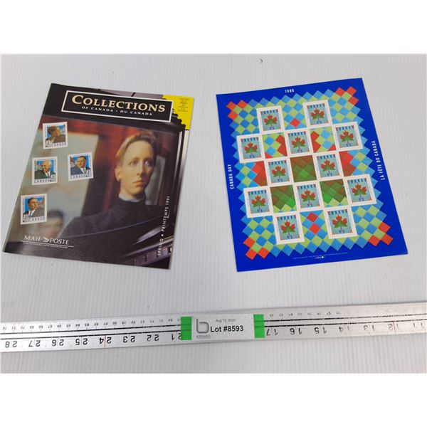 1991 Post Canada Post Stamp Collections Book and Full Maple Leaf Quilt Stamp Collection 1996