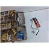 Image 3 : Lot Of Fishing Lures, Hooks, 24" Metal Container