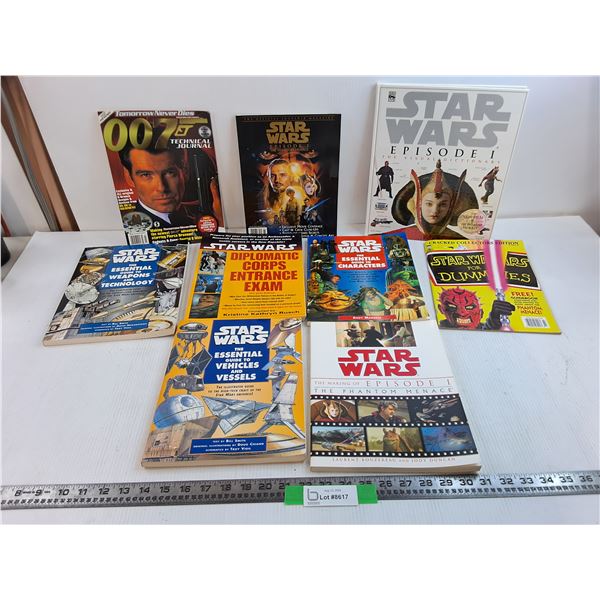 (8) Starwars Magazines And Books, (1) 007 Magazine