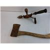 Image 3 : 12" Stanley Hand Drill, 16" Axe, 12" Metal Shears