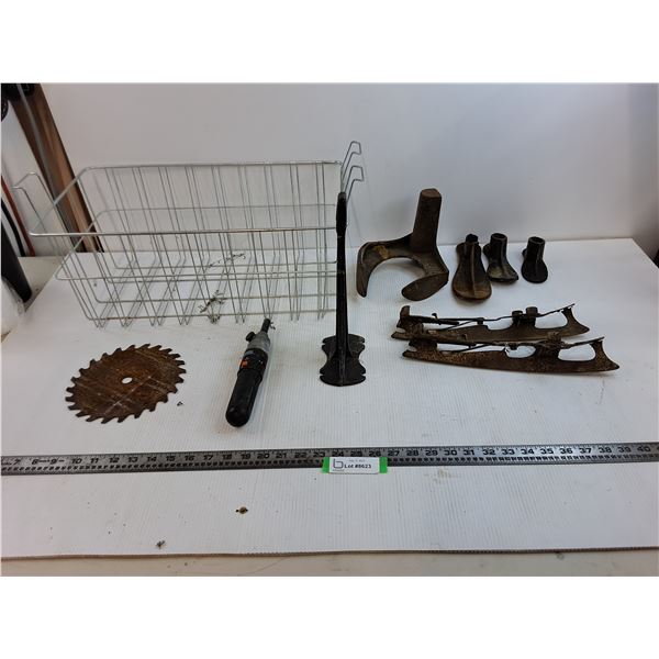 Metal Shoe Size Guides, Saw Blade, Black & Decker Electric Screwdriver As-Is Cannot Ship