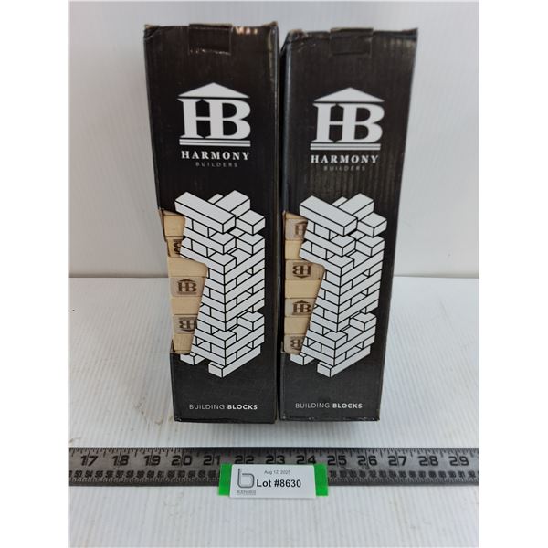 (2) Harmony Builders Wooden Building Block Sets