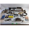 Image 1 : Caulking Gun, Various Drill & Rotary Tool Bits, Boot Brush, Flashlight, Chisels and Misc