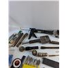 Image 7 : Caulking Gun, Various Drill & Rotary Tool Bits, Boot Brush, Flashlight, Chisels and Misc