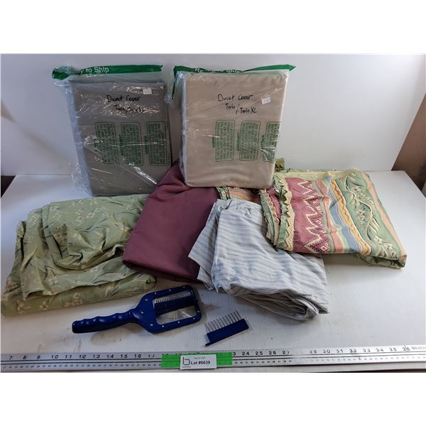 Various Duvet Covers - Size Twin/Twin XL and Pet Brush