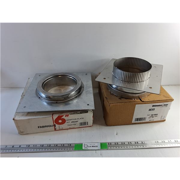 JSC Chimney Systems Parts - 6" Adaptor Plate and Anchor