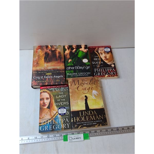 (5) Books - City Of Fallen Angels, The Moonlit Cage, The Lady Of The Rivers, Misc