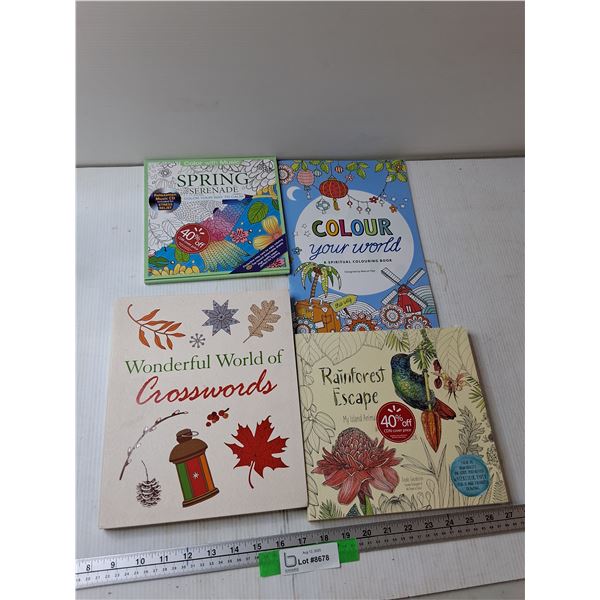 (3) Colouring Books, Crossword Book
