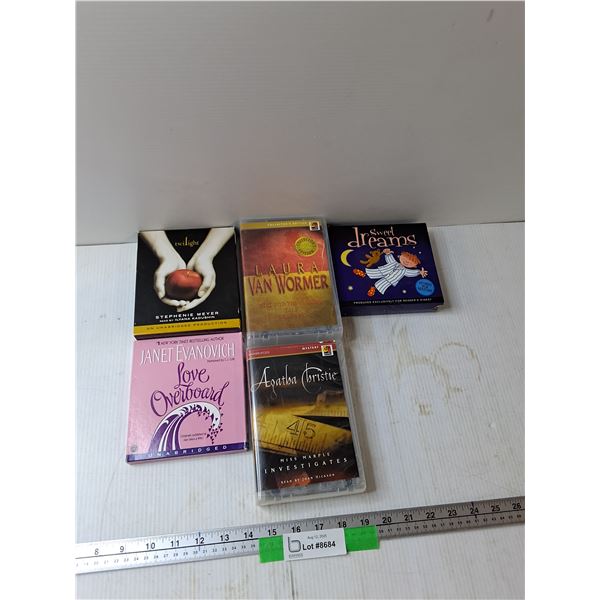 (5) Audio Books - Twilight, Love Overboard, Sweet Dreams, Misc - As Is