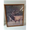 Image 2 : Framed Moose Picture 17'' x 21'', Framed First Nation Painting 14'' x 16.5'', Empty Picture Frame