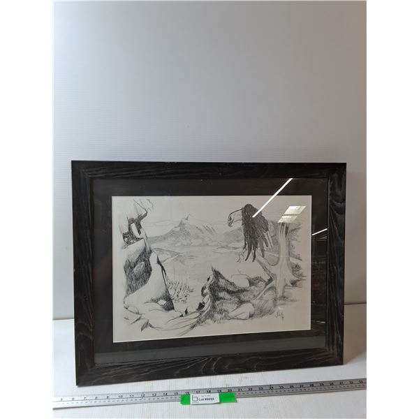 First Nation Drawing - 26.5'' x 21''