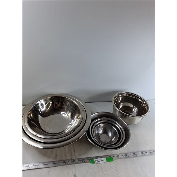 (8) Stainless Steel Bowls