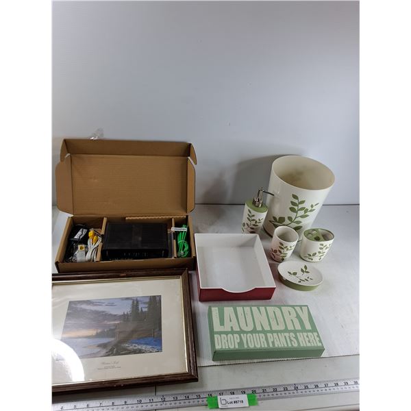 Winters End Painting 15.5'' x 12.5'', Soap Dispenser, Tooth Brush Holder, Misc - CANNOT SHIP