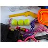 Image 4 : *Swim Fins, Tennis Balls, Tumblers with Lid, Mesh Bag, Rubber Band Gun and Misc