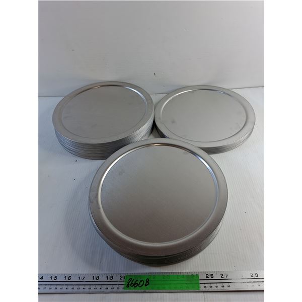 * (3) Metal Serving Plates - 11"  Diameter