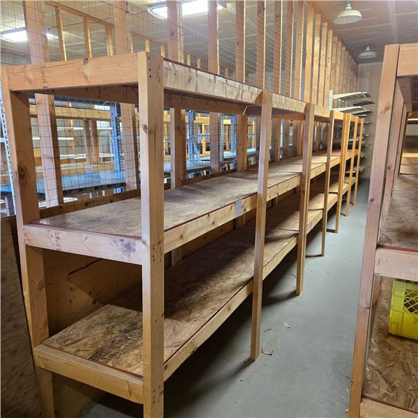 2x Bid Price - Wood Shelving    8Ft 4" long X 6Ft  Tall      24" Wide