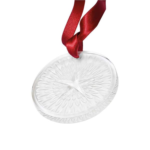 Lalique Crystal Plumes Christmas Ornament