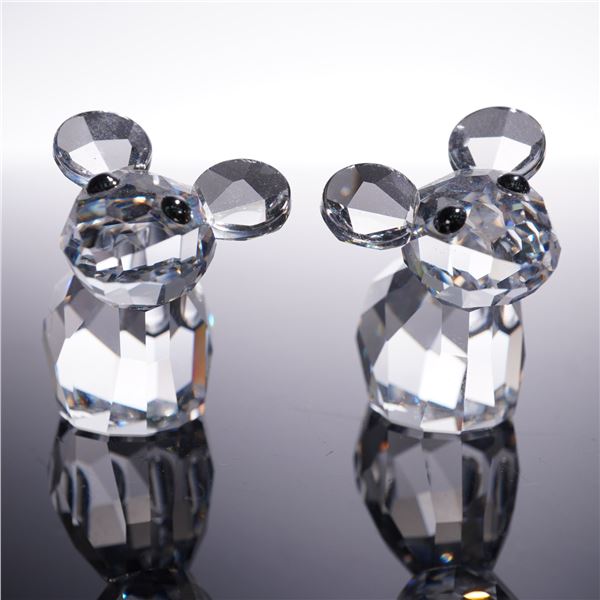2pc Swarovski Crystal Lovlots Joe and Harry Mice Figurines