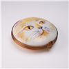 Image 1 : Chamart Limoges Porcelain Ring Box Yellow Cat Face