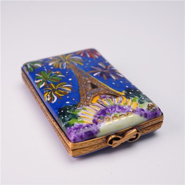 Limoges France Ring Box Eiffel Tower Fireworks Year 2000