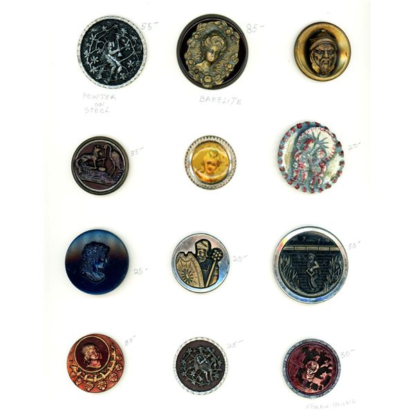 A Card of assorted Pictorial Buttons