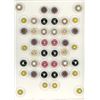 Image 1 : A full card of OLD moonglow glass buttons