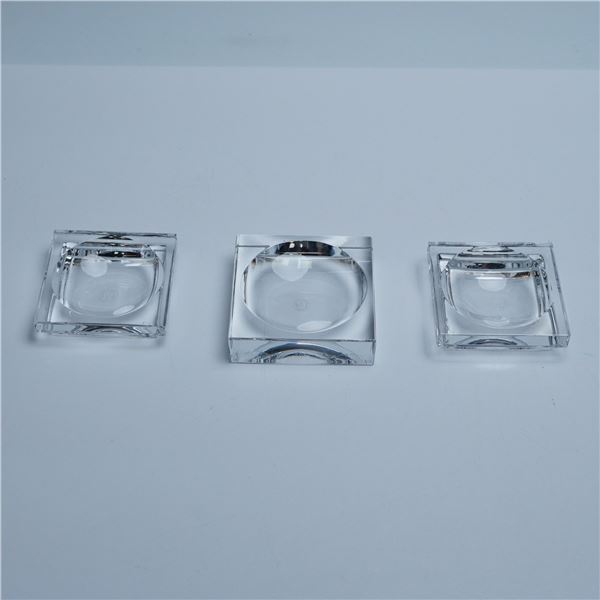 3pc Baccarat France Crystal Ashtrays