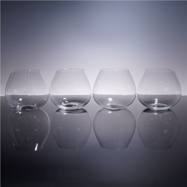 4pc Tiffany & Co. Crystal Brandy Snifters Thumbprint