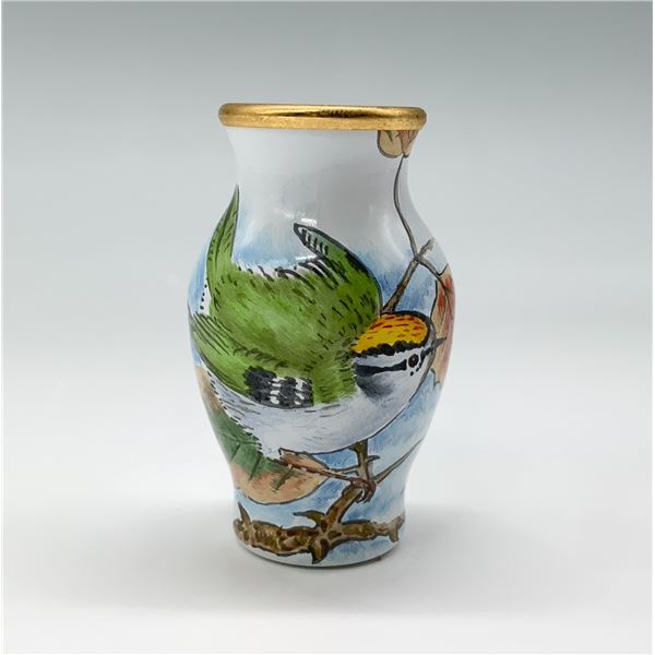 Elliot Hall Enamel Warbler Mini Vase