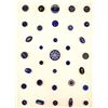 Image 1 : A full card of old cobalt glass buttons