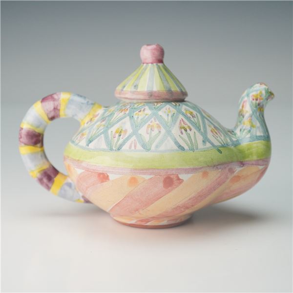 MacKenzie-Childs Hand-Painted Teapot in Heather Pattern