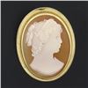 Image 3 : Vintage 18k Yellow Gold Detailed Oval Carved Shell Cameo Brooch Pin Pendant