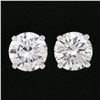 Image 4 : NEW Platinum 1.02 ctw GIA Round Brilliant Diamond Martini 4 Prong Stud Earrings