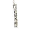 Image 3 : 14K White Gold 1.10 ctw Round Diamond Wavy Journey Pendant w 18" Cable Link Chai