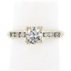Image 1 : Vintage 14k Gold.70 ctw Old European Diamond Solitaire w/ Accents Engagement Rin