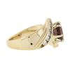 Image 5 : 14k Gold Round Pink Tourmaline w/ 0.30 ctw Diamond Channel Accents Bypass Ring